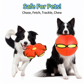 Doggy Disc Balls, Pet Toy Flying Saucer Ball Magic Ball, Throw Dog Ball Toy for Childrens Kids Small Dogs Outdoor Game (Red)