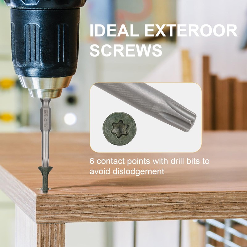 Bobibbi Deck Screws #10 x 4’’, T25 Star Torx Drive