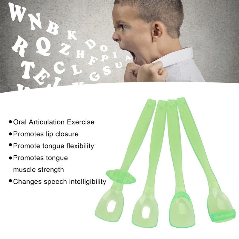 4pcs Tongue Muscle Trainer Lateralization Lifting Oral Muscle Exerciser for