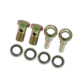 Hihaha Banjo Bolt M18x1.5 12mm Banjo Bolt Hose Barb Fittings Brake Line Fitting Adapter with Copper Washers for Motorcycle Car (Set of 2) Durable Material