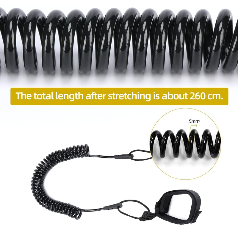 Senbaler 10 Feet Surf Leash, SUP Kayak Safety Lead, Coiled