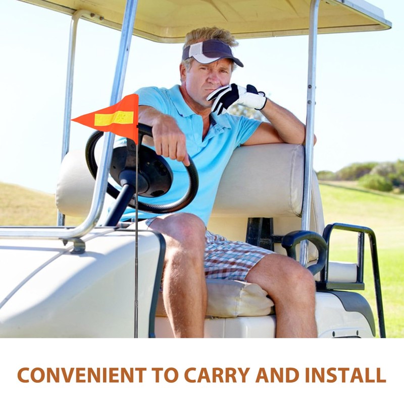 Beatifufu Golf Cart Flag Telescopic Safety Flag Mobility Scooter Flag