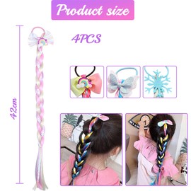 Aweisile Colourful Hair Strands, Pack of 4 Princess Wig, Braid, Rapunzel Wig, Princess Braid, Synthetic Hair Strands, Hair Extensions for Party Dress