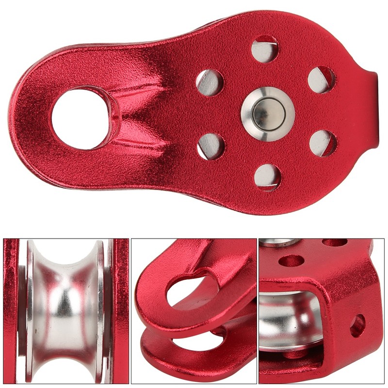 Outdoor Portable Climbing Metal Hardware Single Sheave Fixed Pulley with