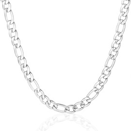 Xrten Panzerkette Edelstahl,Halskette Herren,Kette Herren Silber Punk Hip Hop Silber für Männer Geschenk,Jewelry Gliederhalskette 1.6-6mm Edelstahlschmuck Trend Stahl Gold Plattiert Länge 50-80 cm