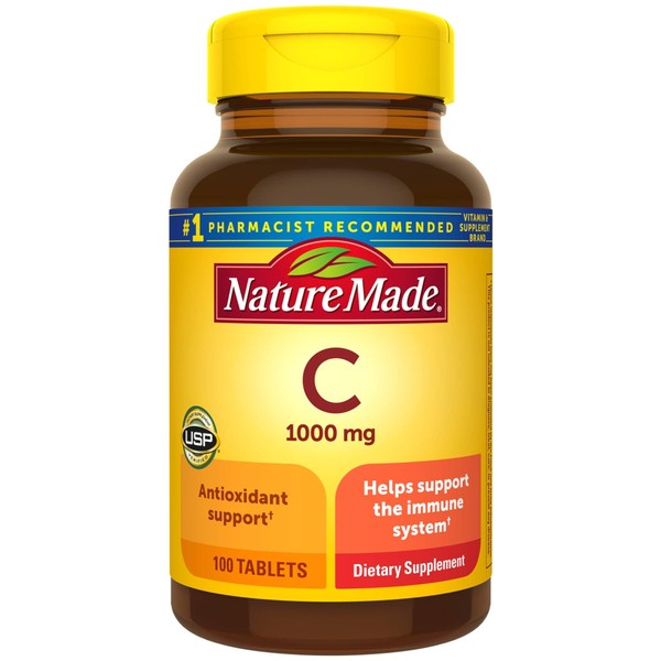 Nature Made Vitamin C 1000 mg Tablets, 100 Count to Help Support the Immune Systemâ€  (Pack of 3)