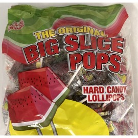 Big Slice Pops Watermelon Candy Lollipops Suckers Bulk 48 Count Bag Candies Pop