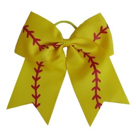 "SOFTBALL Glitter" Cheer Bow Pony Tail 3 Inch Ribbon Girls Hair Cheerleading