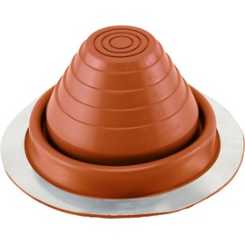 Water-Tite 81475#3 Metal Roof Flashing, 7-3/4-inch Round Base with Silicone Collar, For 0" to 5" Vent Pipes, Terra Cotta