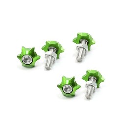 HEROFFIX Cars Vehicles License Plate Bolts Screws Decor Green Silver Tone 5 Pcs Replace Parts