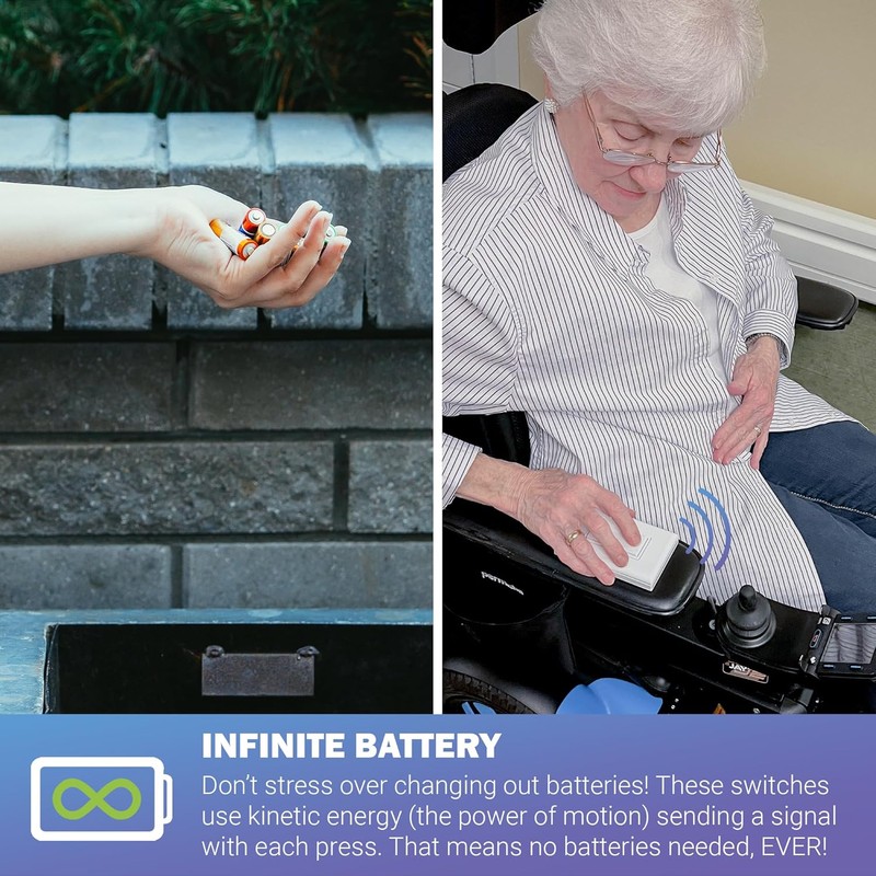 RunLessWire Self-Powered Wireless Light Switch & Receiver Kit, No Wires,