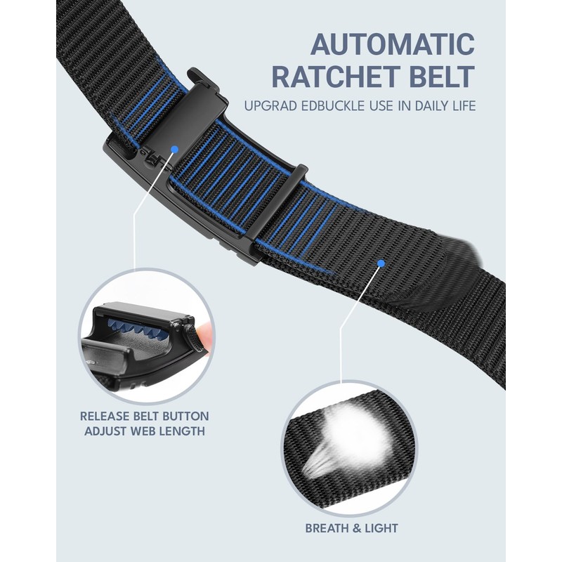 FAIRWIN Men's Ratchet Belt - Tactical Nylon Web Work Belt