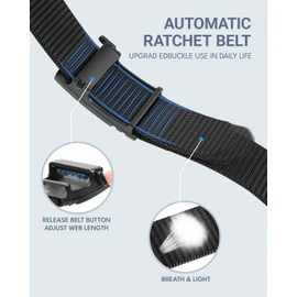 FAIRWIN Men's Ratchet Belt - Tactical Nylon Web Work Belt with Automatic Buckle, Adjustable for Jeans, Pants, Golf, and Everyday Use