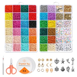 3 mm Beads for Bracelets, 18000 Pieces Beads for Threading with Letter Beads, 36 Colours DIY Bead Set for Bracelets, Make Your Own Bracelets for Girls, Children, Holidays, Birthdays, Rewards