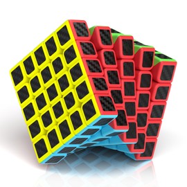 ROXENDA 5X5 Speed Cube, 5X5X5 Puzzle Cube Super-durable Carbon Fiber Sticker with Vivid Colors (5x5x5)