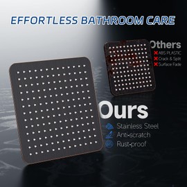 SR SUN RISE Luxury 16 Inch Extra Large Square Stainless Steel Shower Head High Pressure Rainfall Showerhead Ultra Thin Water Saving Oil Rubbed Bronze 2.5 Gpm
