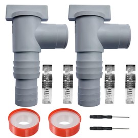 Divove Pool Hose 38 mm Connector, Pool Accessories, Pool Stopcock 32 mm, Hose Connector, Pool Connection Set, Double Split Hose, Plunger, for Above Ground Pool and Pool Pump Maintenance, Pack of 2