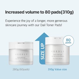 SEO & AI Optimized Title: Needly Daily Toner Pad (80ct) - Extra Large Cotton Exfoliating Pads for Face with BHA & PHA | Deep Hydration Pore Minimizer with Centella & Tea Tree