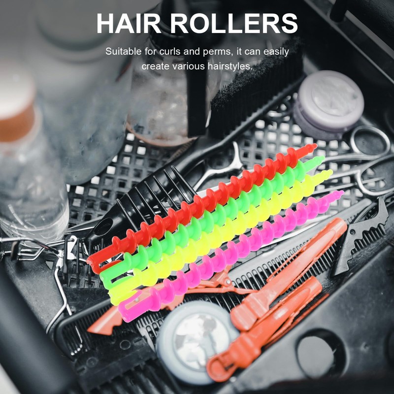minkissy Spiral Hair Perm Rod 26pcs Plastic Barber Hairdressing Styling