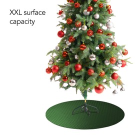 RESILIA Christmas Tree Mat - Heavy-Duty Floor Protector, Waterproof & Stain-Resistant Circular 36-Inch Mats, Green, Diamond Plate