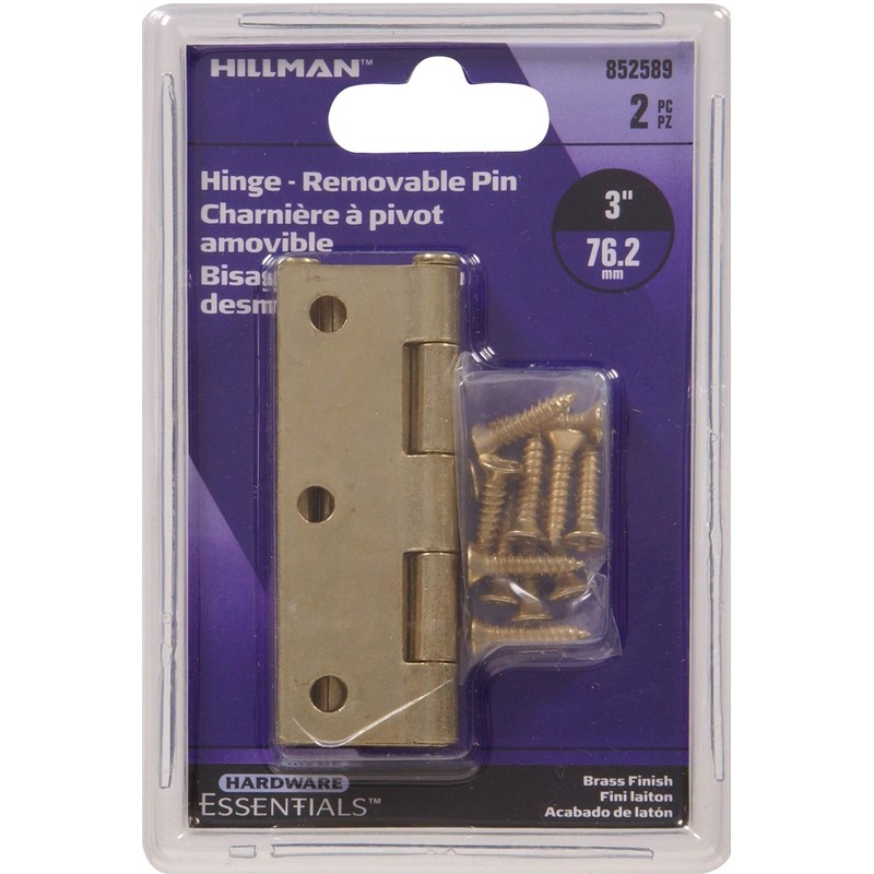 Hardware Essentials 852589 Light Narrow Door Hinges and Fixed Pin