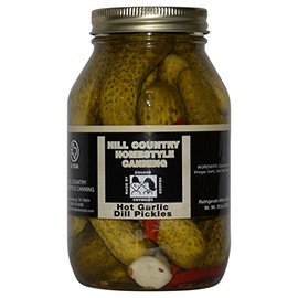 Texas Hill Country Hot Garlic Dill Pickles 32 oz