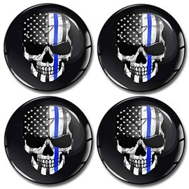SkinoEu 4 x 60 mm Car Sticker for Hub Caps Hub Caps Hub Caps Wheel Hub Cover Wheel Sticker 60 mm USA Flag Skull A 9960