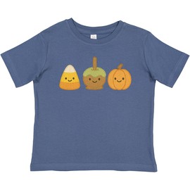 inktastic Cute Fall Candy Corn Caramel Apple Pumpkin Faces Baby T-Shirt 12 Months Indigo 46402