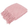 PAVILIA Light Pink Knit Throw Blanket for Couch, Twin Bed,