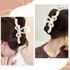 White Bow Hair Clips for Women Elegant Stylish Hair Claw