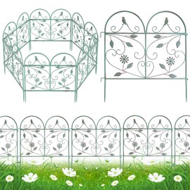 TOUFUN Garden Fence 6 Pack, 22.8in(H)x11Ft(L), Rustproof Metal Wire Border Animal Barrier for Dog Outdoor, Outdoor Landscape Decor for Yard & Patio, Arched Pet Fence, Vintage Decorative Garden Fencing