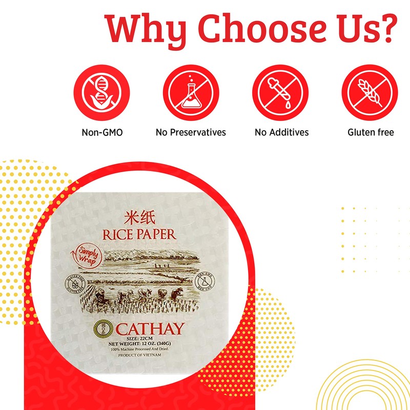 Cathay Fresh Spring Roll Rice Paper Wrappers, Rice Paper Wrappers