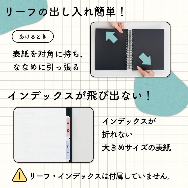 Lihit Lab N1851-1 Ring Notebook, Storage Notebook, Semi B5, Clear