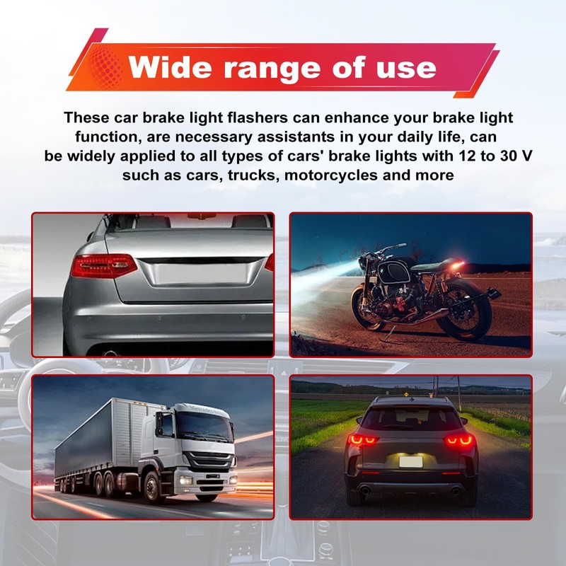 KEVWR Strobe Brake Light for Brake Light Tail Stop Light,