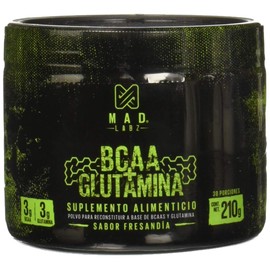 Bcaa + Glutmamina, Mad Labz, 30 servicios, 210 g, 7 g porcion, Ratio 2:1:1