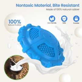 MASBRILL Dog Toys Indestructible, Squeaky Chew Toy for Aggressive Chewer, Tough Pet Toy for Boredom Small Medium Large Breeds, Milk Flavor Interactive Dogs Teething for Birthday Present, Blue