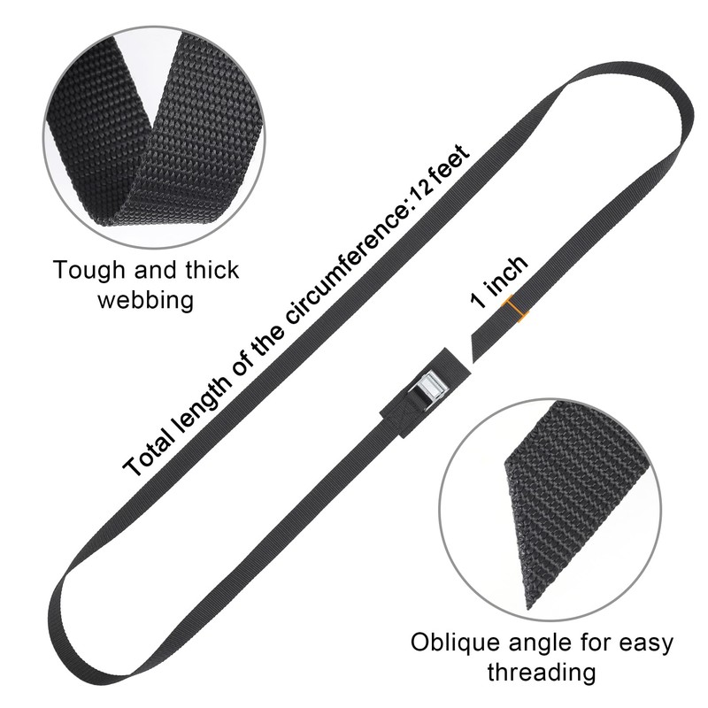 Ayaport Lashing Strap Tie Down Straps Cam Buckle Straps 12ft