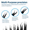 MMOBIEL 10x Industrial Precision ESD Tweezers Anti-Static Stainless Steel for