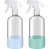 Glass Spray Bottles with Silicone Sleeves (2 Pack, 16 oz),