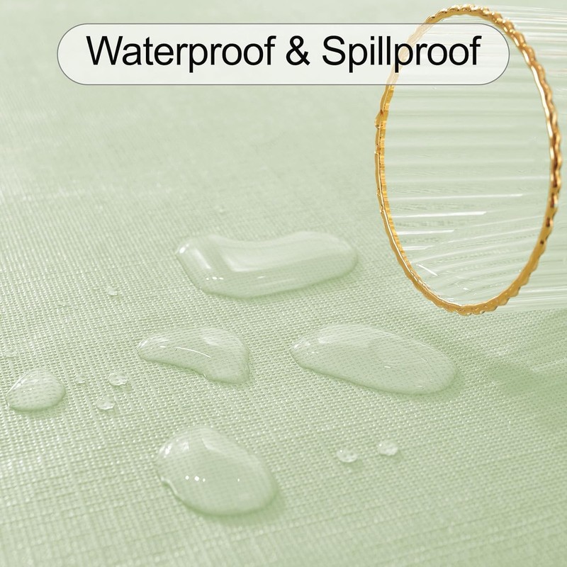 Wondwrla Rectangle Tablecloth, Vinyl Tablecloths with Flannel Backing, Waterproof Wipeable
