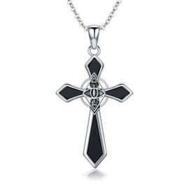 LEECCI - Collar de plata de ley 925 con colgante de mal de ojo para mujer, Plata esterlina, Sin piedra preciosa