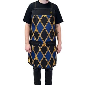 King Midas Barber Apron Hair Cutting Apron Unisex Water Proof (Apron, Blue And Black)