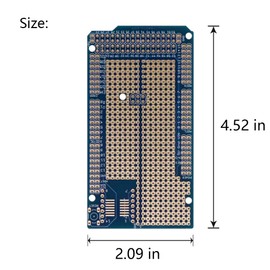Treedix 3 pcs Prototype Shield Board Solderable Universal BreadBoard PCB Double Sided Tinned Gold Plated Holes with Female Header Compatible with Arduino Mega 2560
