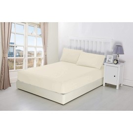 Extra Deep Fitted Sheets 16"/40CM Deep Luxury Percale in 15 Colours (Cream, Single)