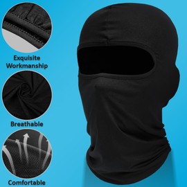 Bodyplus Pack of 2 Balaclava Full Face Mask for Men and Women - Ski Mask Balaclava - Cycling, Motorcycle, Snowboarding Balaclava - Thermal Balaclava Face Cover for Winter - Black