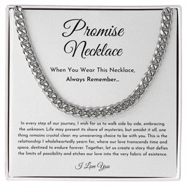 Cuban Link chain Promise Necklace For Him, To My Man Necklaces, Sentimental Birthday, Christmas, Valentine, Anniversary Gifts For Boyfriend, Husband - Select Necklace: Cross Snake Chain, Select Box: Luxury Box