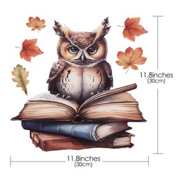TOCCOOL Owl Wall Sticker - Modern Nordic Removable PVC Wall Art, Forest Animal Pattern, for Living Room, Study, and Bedroom (11.8 x 11.8 inches)