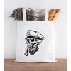 Autiga® Jute Bag Captain Skull Beard Sailor Skull Cotton Bag