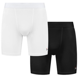 Gladiator Sports Compression Shorts - Men (Black and White), White