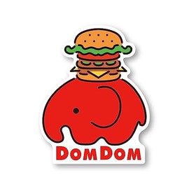 DOM-004 Dom-Dom Hamburger PVC Sticker, Domuzou-kun & Hamburger Chain Menu, Domudom, Smartphone Gs, Goods